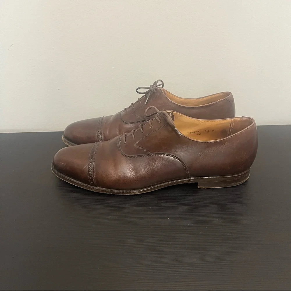 Peal & Co for Brooks Brothers Brown Leather Oxford Dress Shoes Size 10.5 D